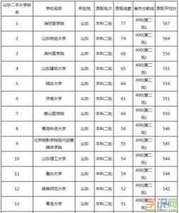 ​山东二本学校排名榜(山东二本学校排名公办大学)